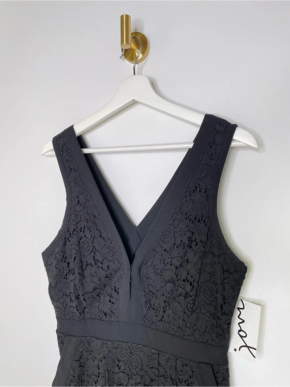 Whimsigoth | Free People Black Lace V-Neck Sleeveless Mini Dress | Pockets S